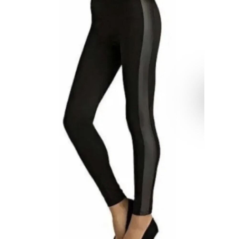 Kardashian Kollection Black Leggings Size M Tuxedo Style Full Length Pull On